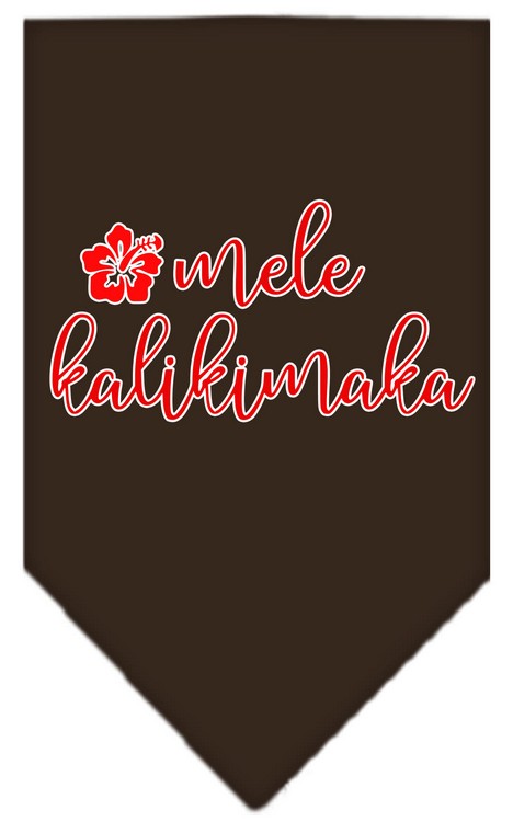 Mele Kalikimaka Screen Print Bandana Cocoa Large